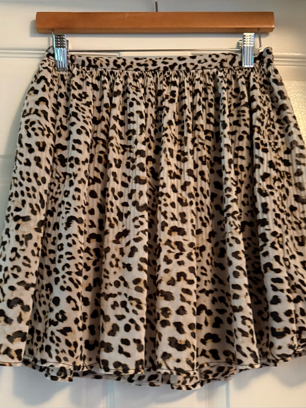 BANANA REPUBLIC Plisse Mini Skirt Animal Print-Size 0 (XS)